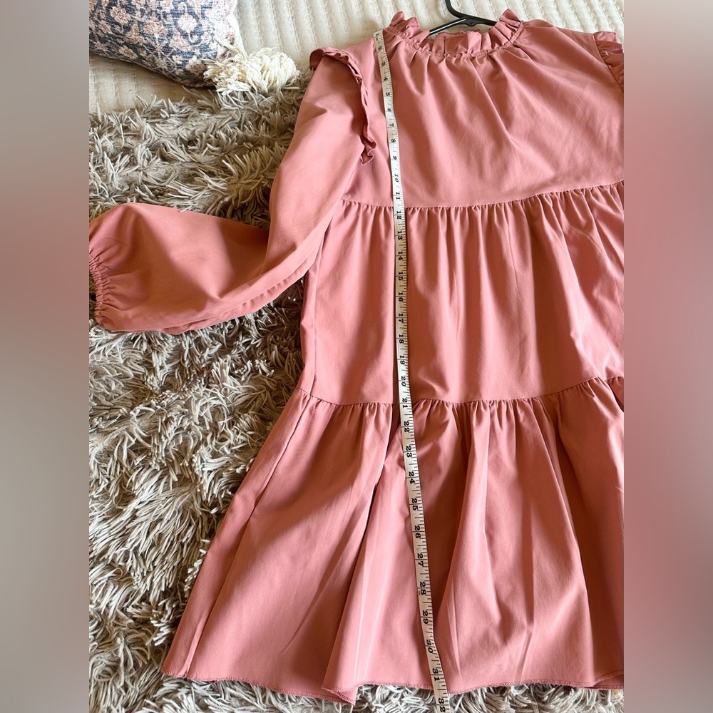 Pink Ruffle Sleeve Mini Dress - Picture 6 of 6
